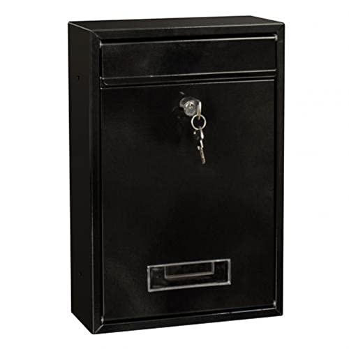 ASDDD Outdoor Lockable Metal Mailbox WallMounted Mailbox Letter Box Garden Decoration Garden Utensils (Color  Black)