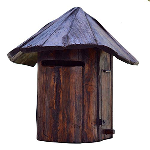 Home Mailboxes Creative Decoration Outdoor Classic Wooden Mailbox Modern House Vertical Wall Mount Letter Box for Home and Office (Color  Wood Size  Free Size)