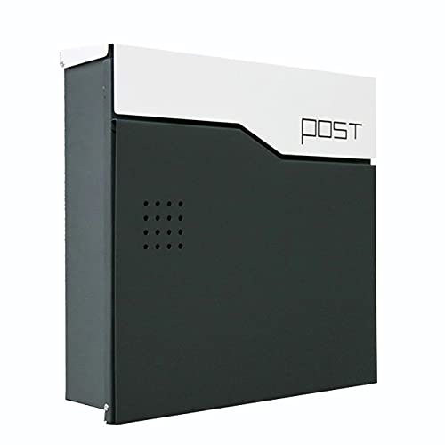 QLLL WallMount MailboxesRust and Weather Proof Outdoor Mailboxes Steel Cover Metal Postbox for House