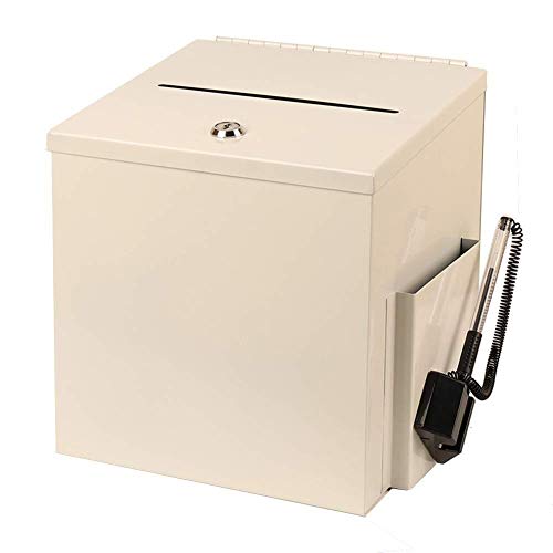 XBSLJ WallMount Letterboxes Mailbox Post Box Secure Letterbox Outside Mailboxes Suggestion Box Election Ballot Box for SchoolsPost OfficeApartments (Color  White)
