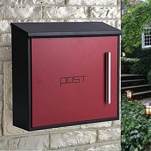YAOJIA Drop mailboxes for Outside Outdoor Porch WallMounted Mailbox， Hanging Secured Locking Drop Box ，Weatherproof and Rustproof (Color  Red Size  3659637cm)