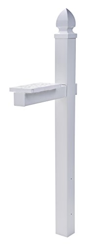 Gibraltar Mailboxes Whitley 4x4 RustProof Plastic White CrossArm Mailbox Post WP000W01