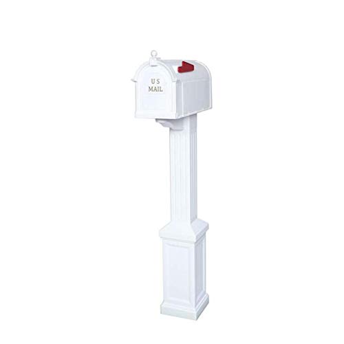 Postal Pro PP3400WHM Craftsman Mailbox Post Kit White