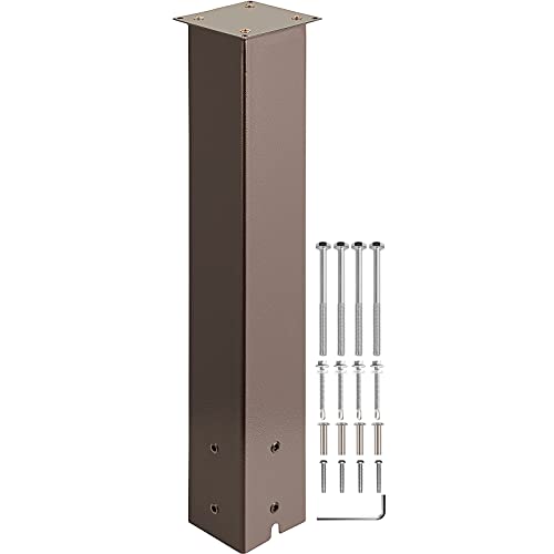 VEVOR Mailbox Post 27 High Mailbox Stand Bronze PowderCoated Mail Box Post Kit Q235 Steel Post Stand Surface Mount Post for Sidewalk and Street Curbside Universal Mail Post for Outdoor Mailbox