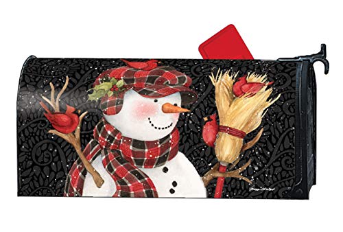 MailWraps Studio M Snowman with Broom FallWinter The Original Magnetic Mailbox Cover Made in USA Superior Weather Durability Standard Size fits 65W x 19L Inch Mailbox