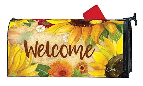 Studio M MailWraps Yellow Sunflower Fall The Original Magnetic Mailbox Cover Made in USA Superior Weather Durability Standard Size fits 65W x 19L Inch Mailbox