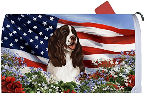 Best of Breed Springer Spaniel LiverWhite Patriotic I Dog Breed Mail Box Cover