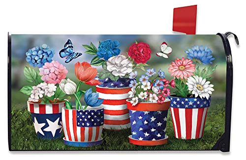 Briarwood Lane America in Bloom Summer Magnetic Mailbox Cover Patriotic Standard