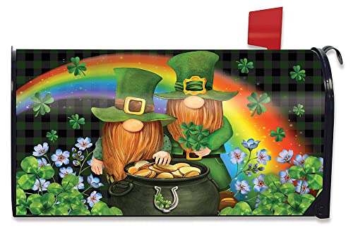 Irish Gnomes St Patricks Day Magnetic Mailbox Cover Standard Briarwood Lane