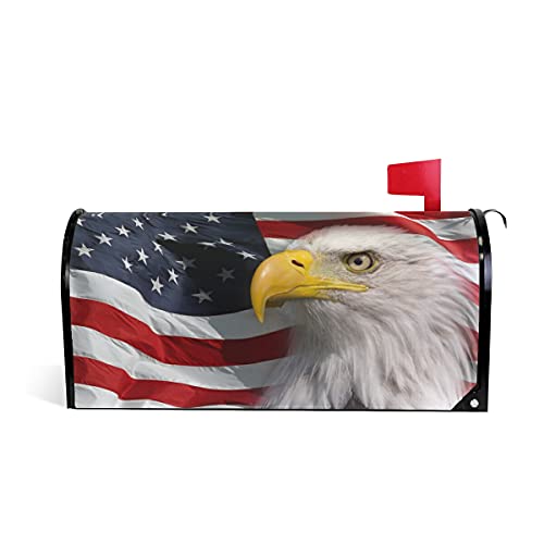 S Husky Independence Day Mailbox Covers 4TH of July Bald Eagle American Flag Mailbox Cover Magnetic Post Box Cover Mail Wraps Standard Size for Outdoor Garden Decor 207x1803 inch 2040195