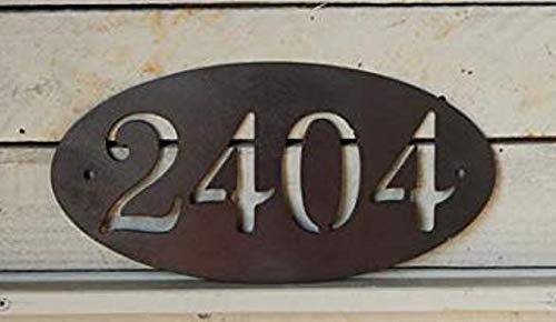 EvyAnn Designs Oval House Number Plaque Door Number Metal House Number Metal Art Address Number Number Sign Mailbox Numbers House Sign