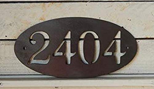 EvyAnn Designs Oval House Number Plaque Door Number Metal House Number Metal Art Address Number Number Sign Mailbox Numbers House Sign