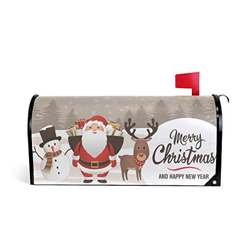 Home Garden Christmas Deer Pattern Magnetic Mailbox Cover Standard