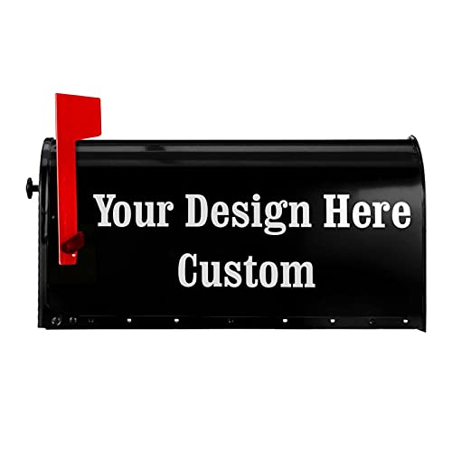 Personalized Mailbox Magnetic Cover Custom Mailbox Cover Design Address Home Mailbox Letter Post Box Case for Garden Yard Outdoor Decor (21x18 in)Black