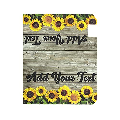 beeplus Beautiful Sunflowers On Wood Customized Mailbox CoversAdd Pictures Text Design Personalized Magnetic Post Box Cover Wraps for Garden Yard Decor