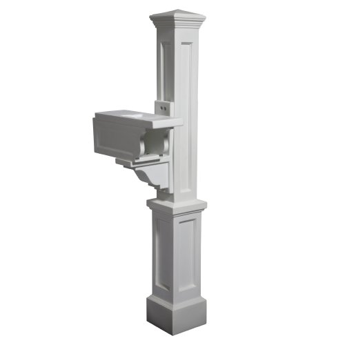 Mayne 5809BK Rockport Single Mailbox Post White