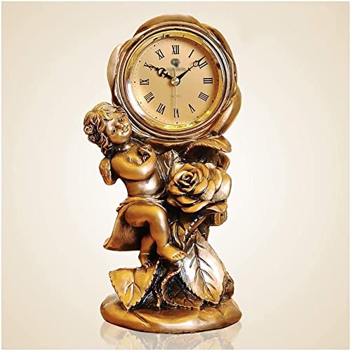 BDRKCC Table Clock European Classical s and s Fashion Living Room Decoration Decoration s Bedroom Antique Retro Old Table Quartz (Color  B) (Color  C)