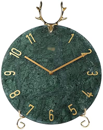 BDRWXZ Table Clock Modern Minimalist Deer Head Marble Desk Desktop Living Room Home Display Sitting Pendulum Desk Ornaments