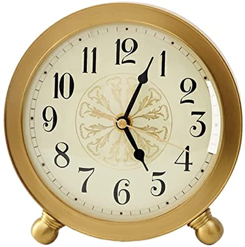 BDRWXZ Table Clock Simple and Classical Desk Living Room Table Ornaments Desk Home Elegant Silent Desktop Desk