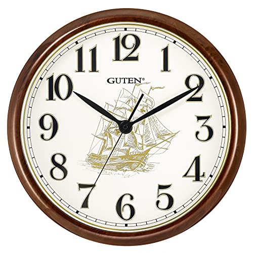 Guten 16 Inch Large Indoor Outdoor Waterproof Wall Clock Dustproof Silent NonTicking Battery Operated Quality Quartz Round Clock for Bathroom Kitchen Patio Pool Outdoors