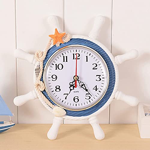 N  B Outdoor Garden Clock for Patio Large Waterproof Beach Sea Theme Large Outdoor Clock Decoration Nautical Silent Outside Wall Clock with Rope Decor