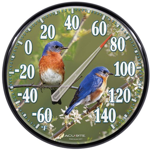 AcuRite 01598A1 125Inch Wall Thermometer Bluebirds