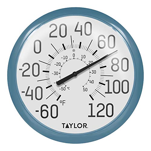 Taylor Precision Products 6700TE Big  Bold Wall Thermometer Teal
