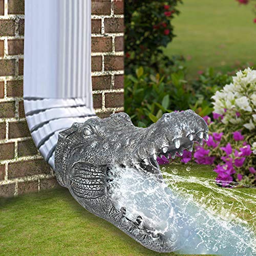 Outdoor Crocodile Statues Gutter Guardian Rain Downspout Extension Statues Garden Decoration10x75x6