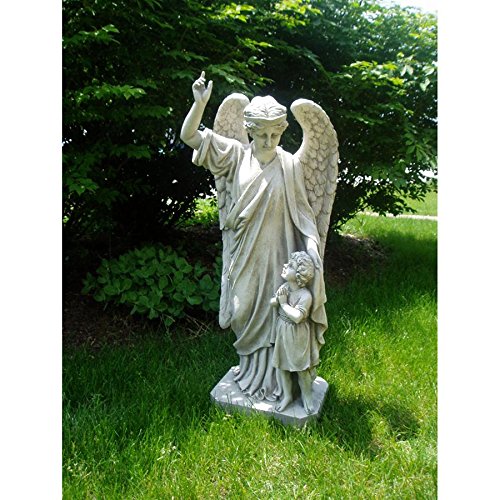 Design Toscano EU33861 Guardian Angel Childs Prayer Garden Statueantique stone