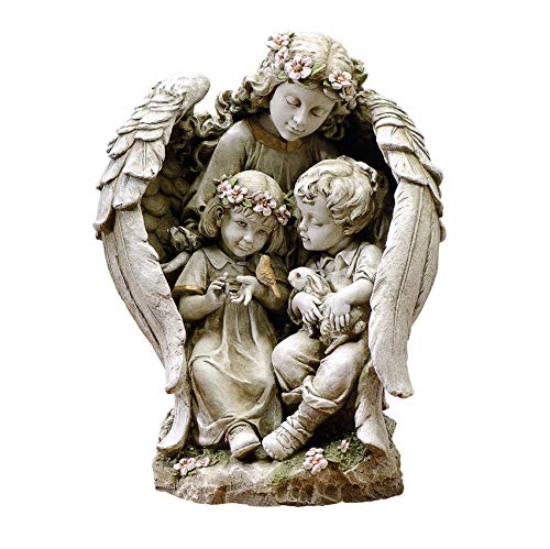Romans Josephs Studio Guardian Angel with Children Statue 1575H Garden Collection Resin and Stone Decorative Religious Gift Home Outdoor and Indoor Decor Durable Long Lasting