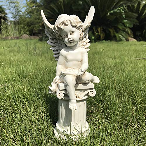 Cherub Statue Angel Statue Figurine Home Garden Decor Wings Angel Statue Sculpture Memorial Statue Indoor Outdoor Decoration