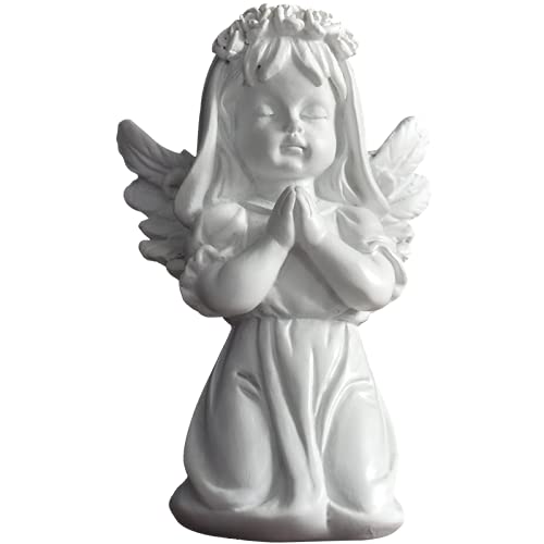 Cherubs Angels Resin Garden Statue Figurine  Adorable Angel Sculpture Memorial Statue Indoor Outdoor Home Garden Decoration (Praying CherubGirl)