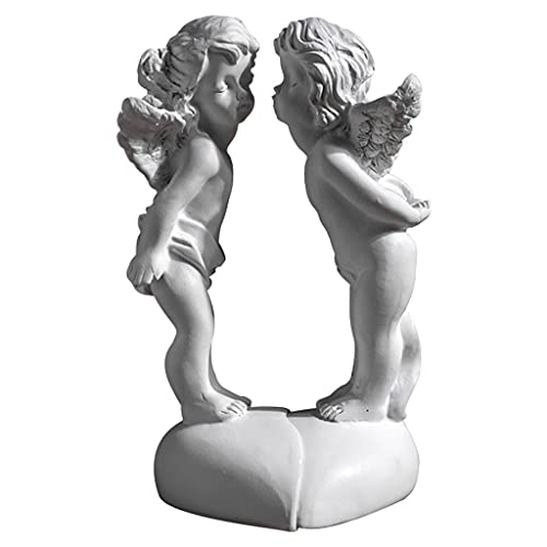 Gazechimp Adorable Cupid Couples Angel Figurine Crafts Statue Outdoor Memorial Cherub Sculpture Little Angel Home Decorative Living Room Ornament