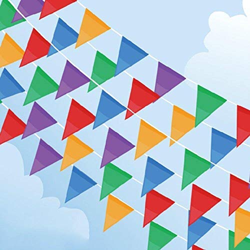 Focuses 300PCS Pennant Banner Flags Multicolor Pennant Flags 375Ft Triangle Bunting Flag Banners for Party Birthdays Festivals Christmas Strap Hanging Decorations Ideal for Indoor or Outdoor use
