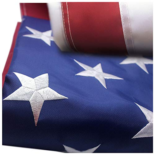 VSVO American Flag 4x6 ft with Durable 240D Nylon Outdoor Flags Embroidered Stars Sewn Stripes Brass Grommets Outside US Flags