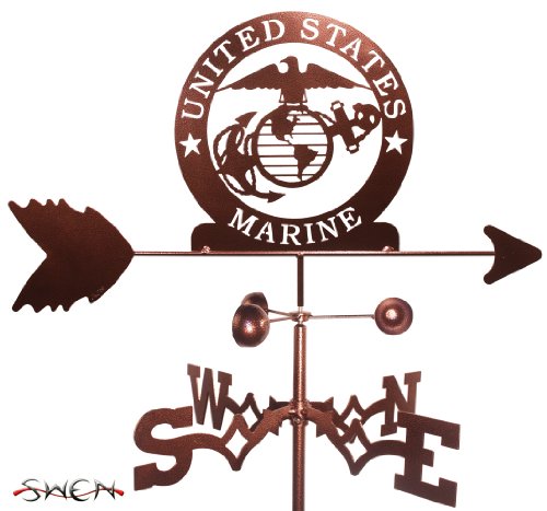 SWEN Products Armed Services US Marines Marine Corp USMC Flat Post Mount Weathervane