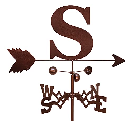 SWEN Products Monogram Letter Weathervane (Adjustable Mount Included)