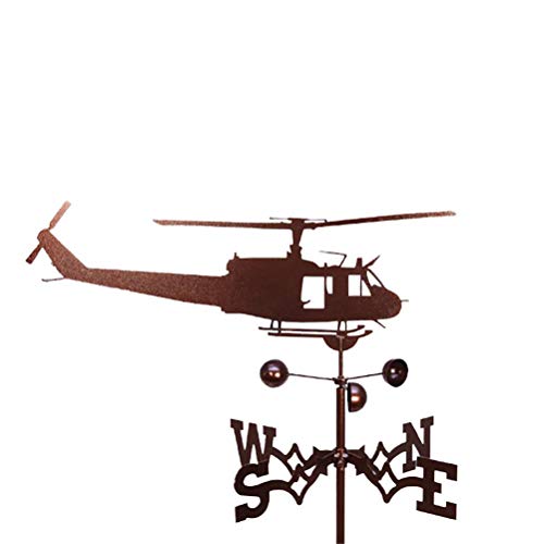 Faruxue Stainless Steel Helicopter Weathervane 50X35CM Retro Scene Garden Stake Weathervane Professional Measuring Tools Corrosion Resistant and Durable