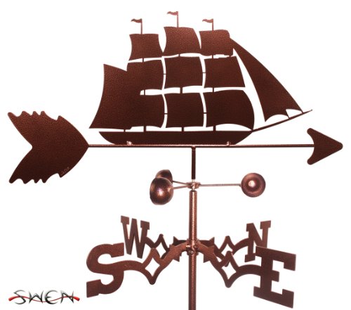 SWEN Products Hand Made Clipper Ship Nautical Garden Stake Weathervane ~New~