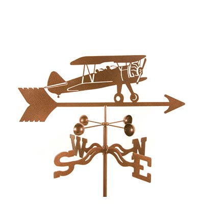 EZ Vane EZ10014S Airplane Bi Plane Weathervane with Four Sided Mount