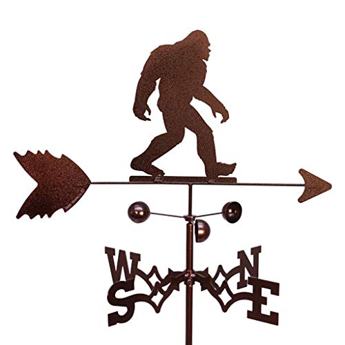 Generic 20Inch Weathervane with Animal Ornament Garden Stake Weather Vane Professional Measuring Tool Garden Yard Easy to Assemble  Sasquatch