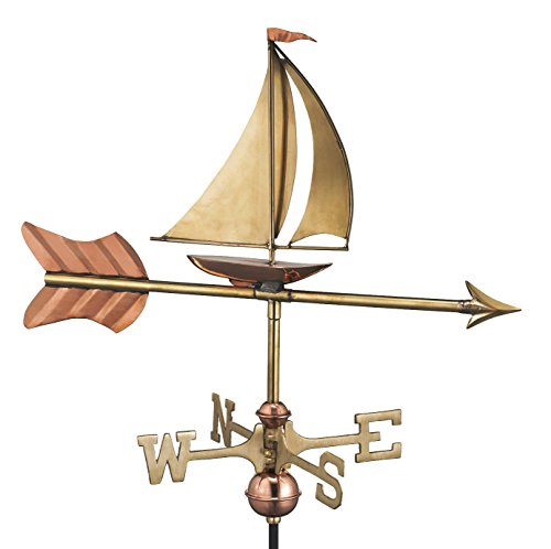 Good Directions 8803PR Sailboat Cottage Weathervane Polished Copper with Roof MountPure Copper