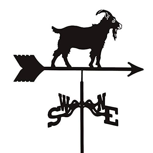 UYBAG Goat Metal Weathervane Outdoor Stainless Steel Weather Vane Yard Wind Vane Direction Wind Speed Direction Indicator for Farm Yard Garden Gazebo Decorations