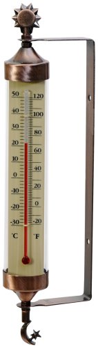 AcuRite 02309 Weathered Copper Tube Thermometer with Sun and Moon Accents