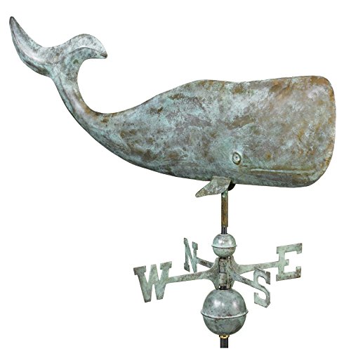 Good Directions 37 Whale Weathervane Blue Verde Copper Nautical Patina