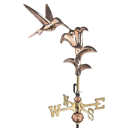 Good Directions 8807PG Hummingbird Garden Weathervane Polished Copper with Garden Pole