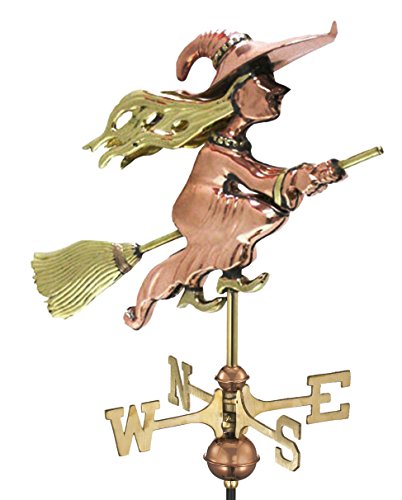 Good Directions Witch Weathervane with Roof Mount Pure Copper