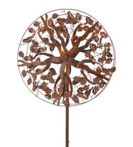 Wind  Weather CopperColored Tree of Life Metal Wind Spinner AllWeather Outdoor Use NatureInspired Details Kinetic Garden Art 24 Dia x 10¼D x 75 H Antique Faux Copper Finish