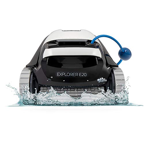 DOLPHIN Explorer E20 Robotic Pool Vacuum Cleaner Ideal for InGround Swimming Pools Easy to Clean Top Load Large Filter Basket up to 33 Feet  Powerful Suction to Pick up Small Debris …