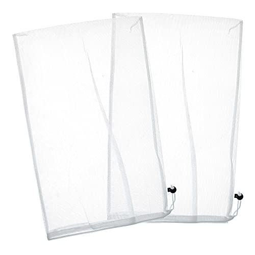 US Pool Supply Fine Mesh Filter Bags for Leaf Vacuum Pool Cleaners 2 Pack  12 x 20 Replacement Net Bags PullNLock Cord Holds Leaves  Debris  Universal Fit Leaf Terminator Eater Gulper